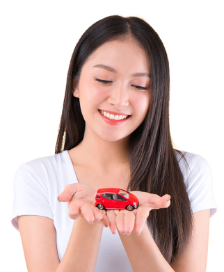 Model with car